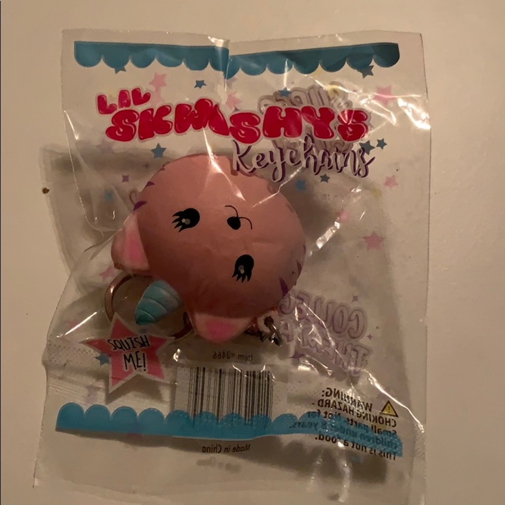 Mini Pink Caticorn Squishy Keychain